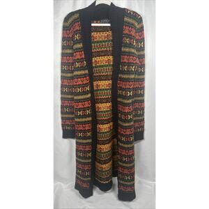 POL Anthropology Aztec Boho Print Open Front Cardigan Womens Size Medium
